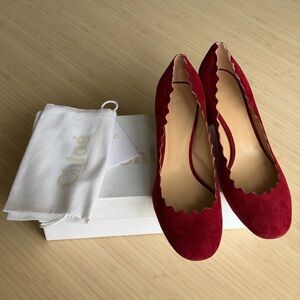 Chloe Red Suede Pumps